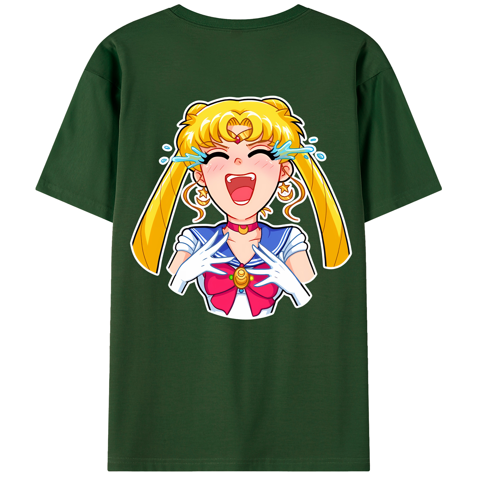 （画像用） 美少女戦士セーラームーン 月野 うさぎ つきの うさぎ Sailor Moon Tsukino Usagi 綿100％半袖Tシャツ（背面プリント）